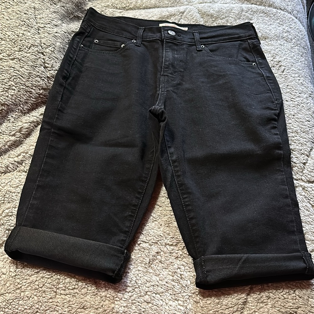 Levi’s Black 505 Straight Cutoff Bermuda Shorts